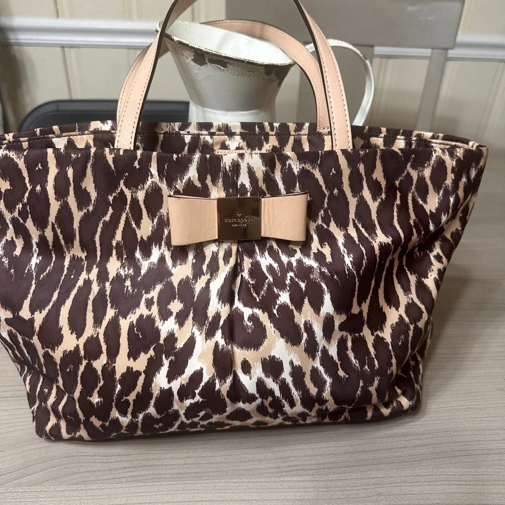 Kate Spade Brown Leopard Print story book Tote